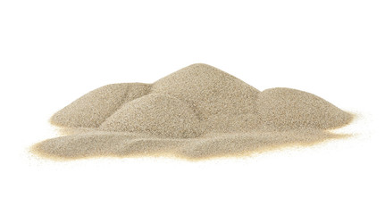 Fototapeta na wymiar Pile desert sand isolated on white background