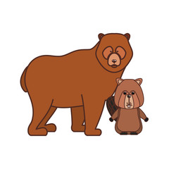 Beaver and bear animal of canada design