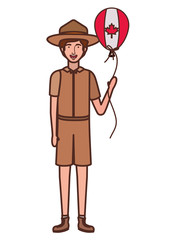 Forest ranger boy cartoon design