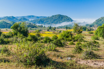 Rural landscape in the area between Kalaw and Inle, Myanmar