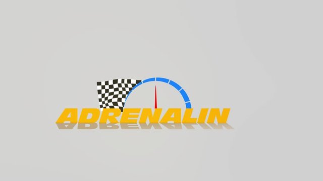 Text animation ADRENALIN, for racing video. Racing animation