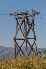 Electric pole at Inle lake, Myanmar