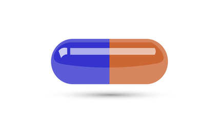 Pill isolated on white vector illustration