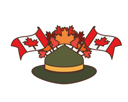 Maple leaf hat and canada symbol design