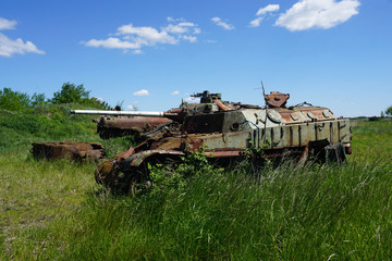 old rusty tanks in the country