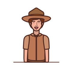 Forest ranger boy cartoon design