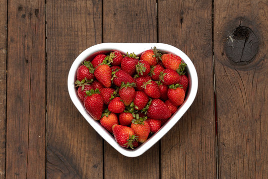 strawberries in heart-shaped bakery molds