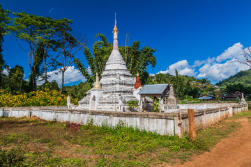 Buddhist stupa in a village near Hsipaw, Myanmar