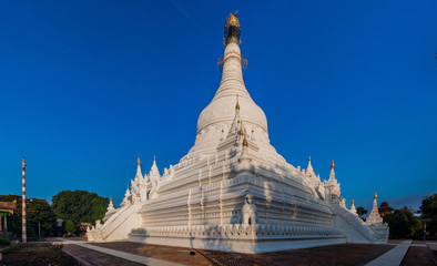 White stupa of Pahtodawgyi Pagoda in Amarapura near Mandalay, Myanmar