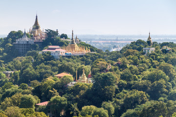 Fototapeta premium Temples on Sagaing Hill near Mandalay, Myanmar