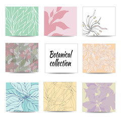 Paper stickers for notes with floral ornaments. Floral pattern for notes and stickers isolated on white background.