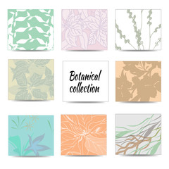 Colored stickers for notes with a floral ornament. Notes and stickers isolated on white background.