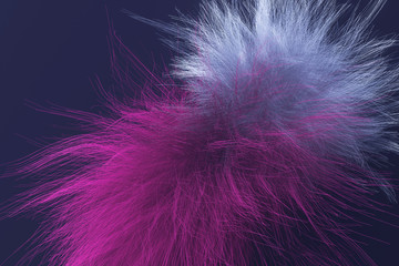 Artistic look abstract of fur, dreamy background. Closeup, 3D rendering & illustration.