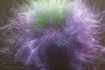 Artistic look abstract of fur, dreamy background. Closeup, 3D rendering & illustration.