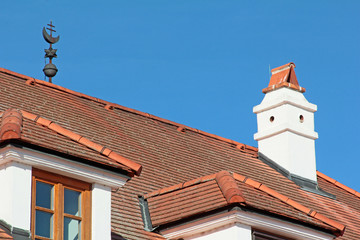Fototapeta na wymiar Dach in Rust am Neusiedler See im Burgenland