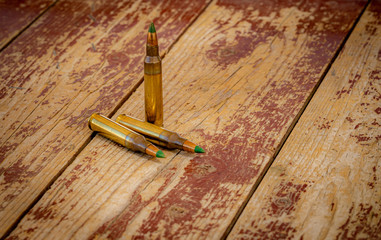 Fototapeta na wymiar bullets on th table