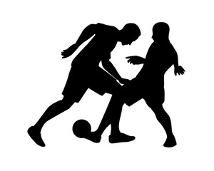 football player silhouette creative illustration vector of graphic , football player silhouette illustration vector , vector soccer player silhouette illustration for banner graphic