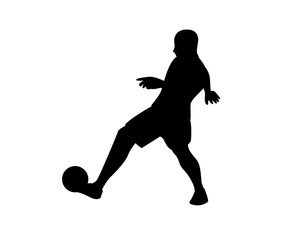 football player silhouette creative illustration vector of graphic , football player silhouette illustration vector , vector soccer player silhouette illustration for banner graphic