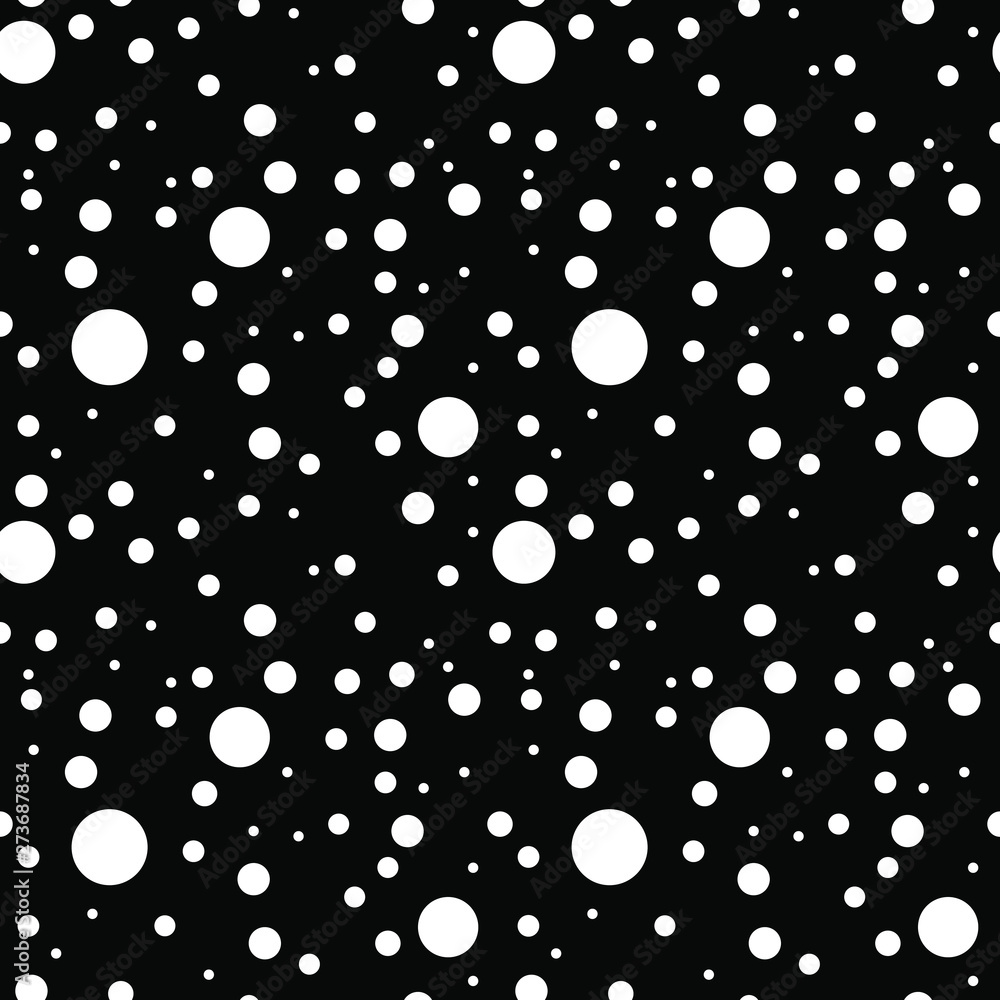Poster random circles seamless pattern. simple geometric background in black and white. vector illustration
