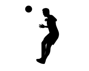 football player silhouette creative illustration vector of graphic , football player silhouette illustration vector , vector soccer player silhouette illustration for banner graphic