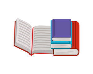 Isolated books and hand design