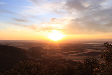 sunset in the mountains in spain