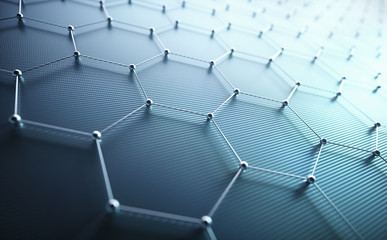 Fototapeta premium Abstract Hexagonal Atomic Connection Science Technology