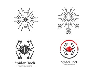 spider technology logo vector icon illustration