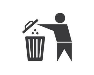 trash can icon lgo vector illustration design