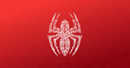 Naklejka premium Spider symbol, grunge spider logo banner, poster design.