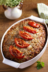 Beef rice and cabbage casserole