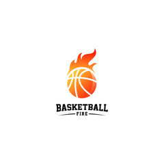 Obraz premium Basketball Fire Logo Design Vector