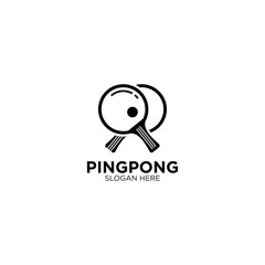 Ping Pong Logo Design Vector