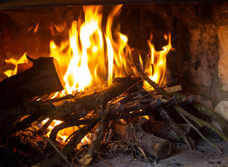El fuego en una fogata