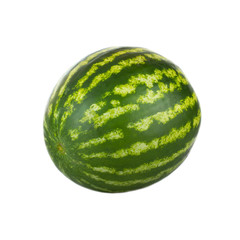 fresh green watermelon isolated on white background