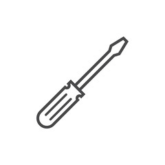 Repair icon grey. Wrench and screwdriver icon. Settings icon isolated