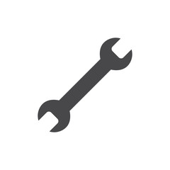 Repair icon grey. Wrench and screwdriver icon. Settings icon isolated