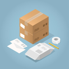 Isometric Delivery Vector Illustration