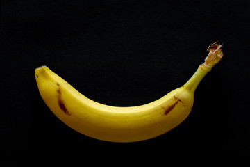 banana on black background