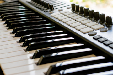 piano keyboard closeup