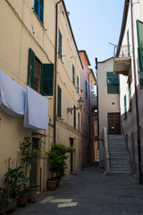 Albenga street view, Italy.