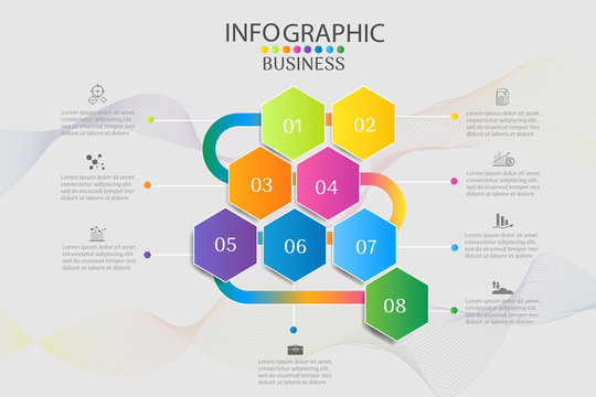 Design Business template 8 options or steps infographic chart element with place date for presentations,Creative marketing icons concept for statistic infographic,Vector EPS10.