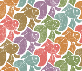 Gold fish, background in Escher style