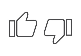 like icon. Thumbs up icon grey. social media icon