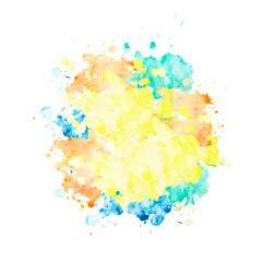 Multicolor watercolor stain round shape.