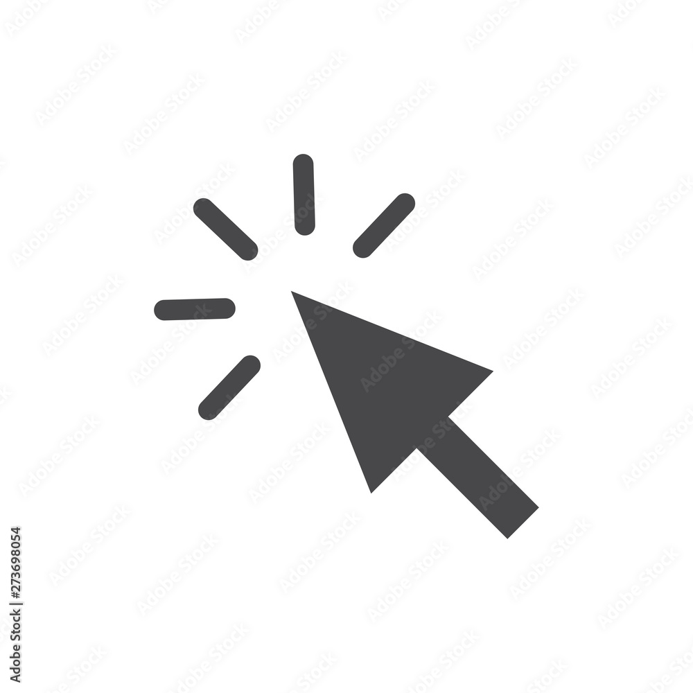 Poster click icon vector grey. cursor icon. computer mouse click cursor black arrow icons.
