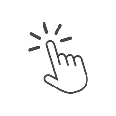 Obraz premium Hand cursor icon grey. Hand click icon. Finger pointer isolated vector