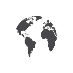 Fototapeta na wymiar World map vector grey. World icon vector