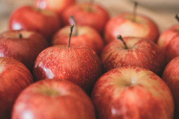 Red ripe apples as background for design. 