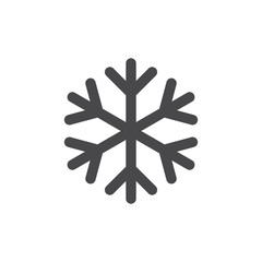 Snowflake icon grey. snow icon isolated on white background. Symbol of winter, frozen